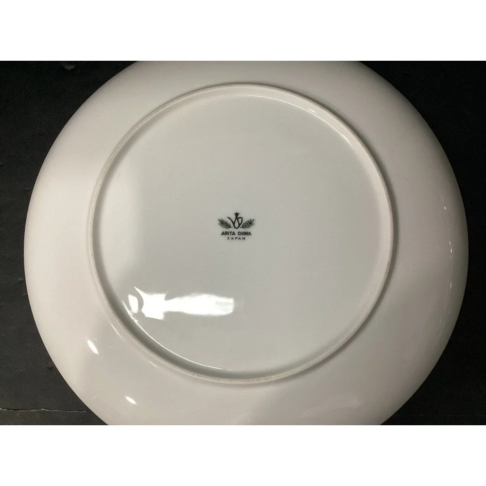 Arita China Art15 Rust Gold Leaves Branches-Trees/Hills-Dinner Plates Set of‎ 2